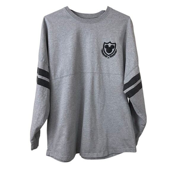 Disney Spirit Jersey Adult Large L Gray Pullover Mickey Mouse Long Sleeve - Picture 1 of 8